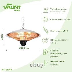 Vaunt Electric Hanging Lantern Patio Heater Remote Control Heat 900w 1200w 2000w