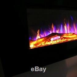 WALL MOUNTED ELECTRIC FIRE Built In cassette fire stove led flame 40 50 60 Inch
