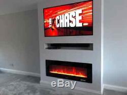 WALL MOUNTED ELECTRIC FIRE Built In cassette fire stove led flame 40 50 60 Inch