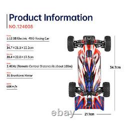 WLtoys 124008 Brushless Remote Control Car High Speed 1/12 2.4GHz 60KM/Hd I6Z9