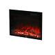 Wall Mounted Black Glass Electric Fireplace 1800w Reddish Log Fire Core + Remote