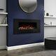 Wall Mounted Electric Fire In Black With Logs & Crystal Fuel Beds