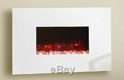 Wall Mounted Electric Fire with White Glass Frame Gazco Radiance 50W SRP £645