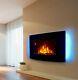 Wall Mounted Electric Fireplace Glass Heater Fire Remote Control Led Backlit New