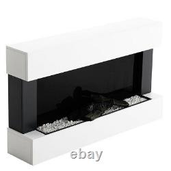 Wall Mounted Electric Fireplace LED Flame Glass Heater Fire Suite withRemote WIFI