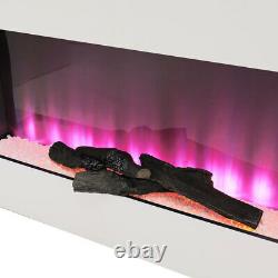 Wall Mounted Electric Fireplace LED Flame Glass Heater Fire Suite withRemote WIFI