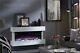 Wall Mounted Electric Fireplace White Or Black Flat Glass Remote Control Modern