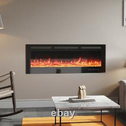 Wall Mounted/ Inset Electric Fireplace LED Log Flame Effect 40 50 60 70 80 100