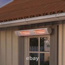 Warmiehomy Wall Mounted Electric Patio Heater with Remote Control Silver 3000W