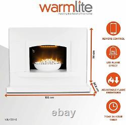 Warmlite Oxford Electric Pebble Fireplace, Adjustable Thermostat with Remote LED