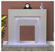 White 2kw Remote Electric Fire Surround Set Complete Fireplace With Led Light