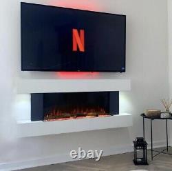 White Electric Fire with LED Flames and Remote Control