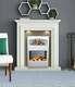 White Fireplace Suite Electric Pebble Fire Decor 3d Inset Flame Log Store Modern