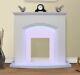White Flat Wall 2kw Electric Fire Surround Set Complete Fireplace With Led Light
