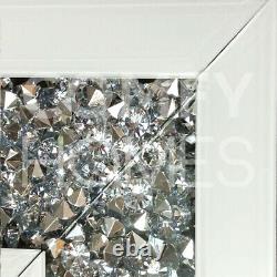 White Glass Crushed Crystal Large Fireplace 120cm FREE DELIVERY AVAILABLE