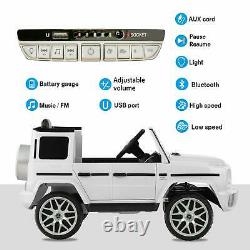 White Kids Ride On Car Electric with Remote Control, Horn Motorized Vehicles 12V
