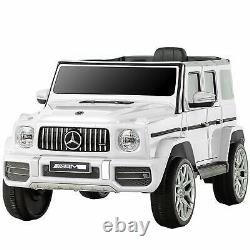 White Kids Ride On Car Electric with Remote Control, Horn Motorized Vehicles 12V