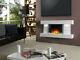 White Wall Mounted Log Fireplace Suite Electric Fire Home Decor Flame Glass 80cm