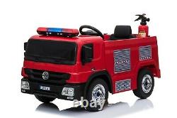 12v Camion De Moteur D'incendie Enfants Électric Ride Sur La Voiture Avec La Télécommande Parentale