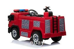 12v Camion De Moteur D'incendie Enfants Électric Ride Sur La Voiture Avec La Télécommande Parentale