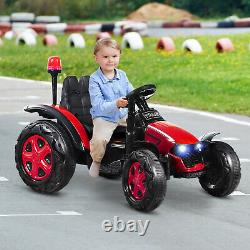 12v Enfants Ride Sur Tracteur Voiture Électrique Avec Remorque Télécommande Chargeur Au Sol
