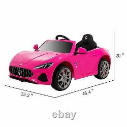 12v Maserati Licence Pink Kids Ride On Electric Car With Music Remote Control
