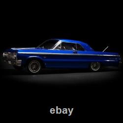 1/10 Chevrolet Impala Ss 1964 Rc Voiture Sautant Lowrider Blue Classic Edition Rtr