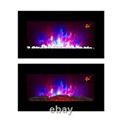2021 Truflame 7 Couleur Led Black Glass Flat Electric Wall Mounted Fire