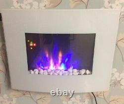 2021 Truflame 7 Couleur Led White Glass Arched Electric Wall Mounted Fire 66cm