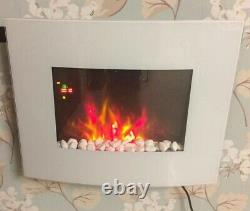 2021 Truflame 7 Couleur Led White Glass Arched Electric Wall Mounted Fire 66cm