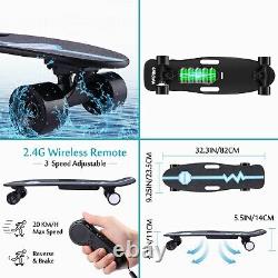 32 Skateboard Électrique Télécommande E-skateboard 20 Km/h Adulte Unisexe 80 KG