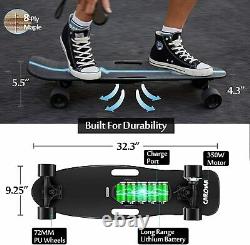 32'x 9'' Électrique Skateboard Télécommande, 350w Électrique Longboard Cadeau Adulte