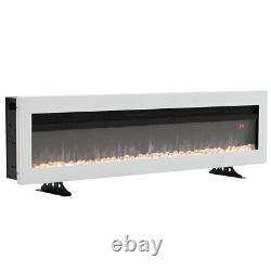 40/50/60 Pouces Led Electric Fire Insert Mural Mounted Fireplace With Crystal &legs