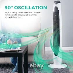 43 Ventilateur tour oscillant avec télécommande 60w Ventilateur de refroidissement d'air 3 vitesses Minuteur