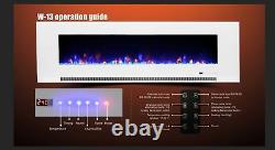 50 60 72 82 Pouces Led Digital Flames Black White Inset Wall Mounted Electric Fire