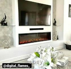 50 60 72 Inch Led Hd+ Panoramic New Thin Border 2,5cm Insert Electric Fire Nouveau
