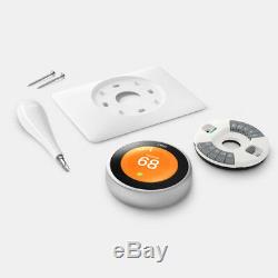 Apprentissage Google Thermostat Nest 3ème Génération (acier Inoxydable) Avec 2 Pack Wi-fi