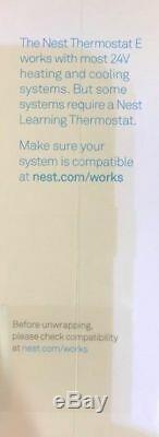 Brand New Nest Thermostat Programmable E Blanc Modèle T4000es