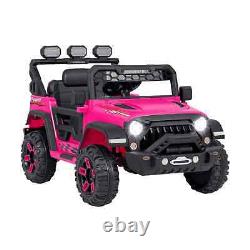 COSTWAY Camion Électrique pour Enfants 12V avec Télécommande - Rose