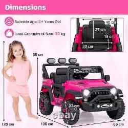 COSTWAY Camion Électrique pour Enfants 12V avec Télécommande - Rose