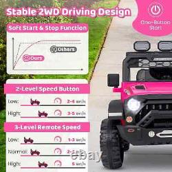 COSTWAY Camion Électrique pour Enfants 12V avec Télécommande - Rose