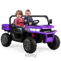 Camion-benne électrique pour enfants à deux places, jouet tout-terrain 12V avec télécommande