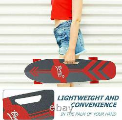 Caroma Electric Skateboard Remote Control, 350w Electric Longboard Cadeau Adulte Rouge