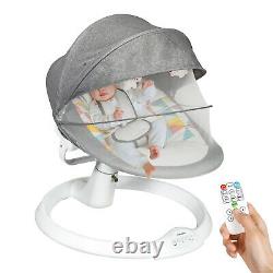 Chaise À Bascule Électrique Pour Bébé Nouveau-né Avec Commande À Distance Mosquito Net