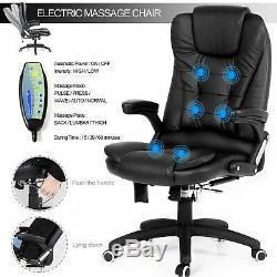 Chaise De Bureau Exécutif Massage Électrique Pu Fauteuil Inclinable En Cuir Avec Télécommande