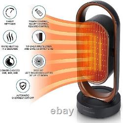 Chauffage de ventilateur électrique à la mode et moderne, économe en énergie, avec minuterie de 80° et télécommande.