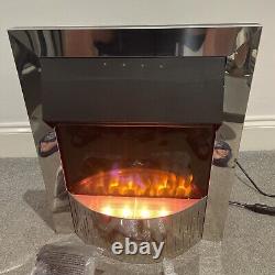 Cheminée électrique Dimplex Optiflame 2 kW chrome télécommande 3 flammes