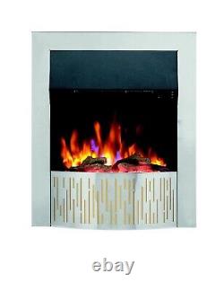 Cheminée électrique Dimplex Optiflame 2 kW chrome télécommande 3 flammes