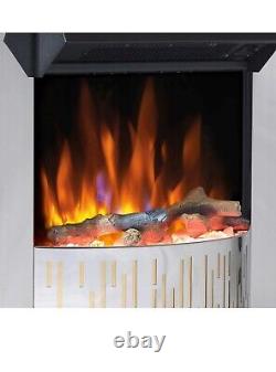 Cheminée électrique Dimplex Optiflame 2 kW chrome télécommande 3 flammes