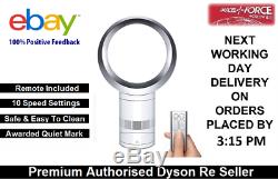 Dyson Am06 Bureau Roucoulement Ventilateur Avec Télécommande Blanc & Argent Garantie 2 Ans Nouveau